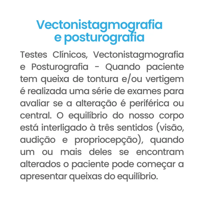 Vectonistagmografia e Posturografia